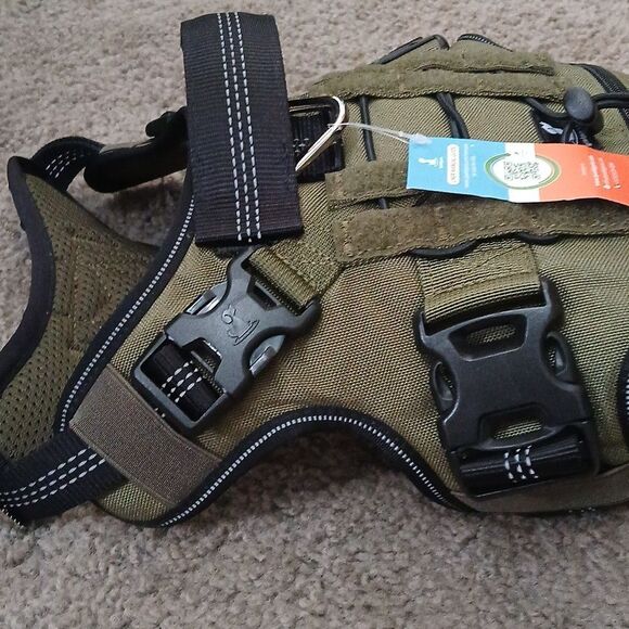 No Pull Dog Harness  Heavy Duty Dog Harness with Handle and Poop Bag Holder Sz M - Picture 7 of 13